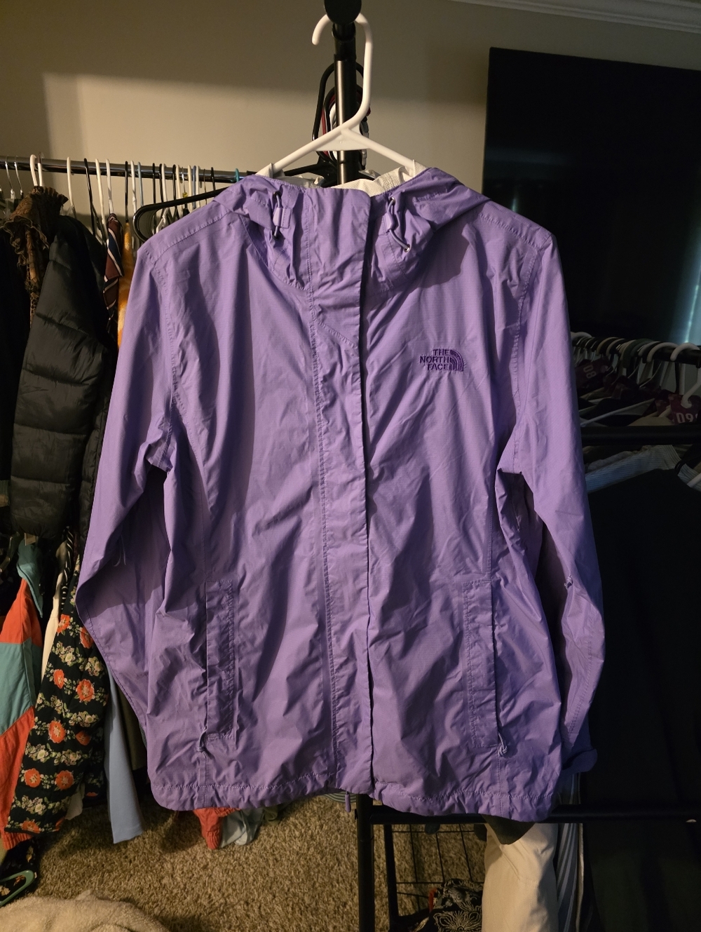 The North Face Lavender Hooded Rain Shell Jacket
